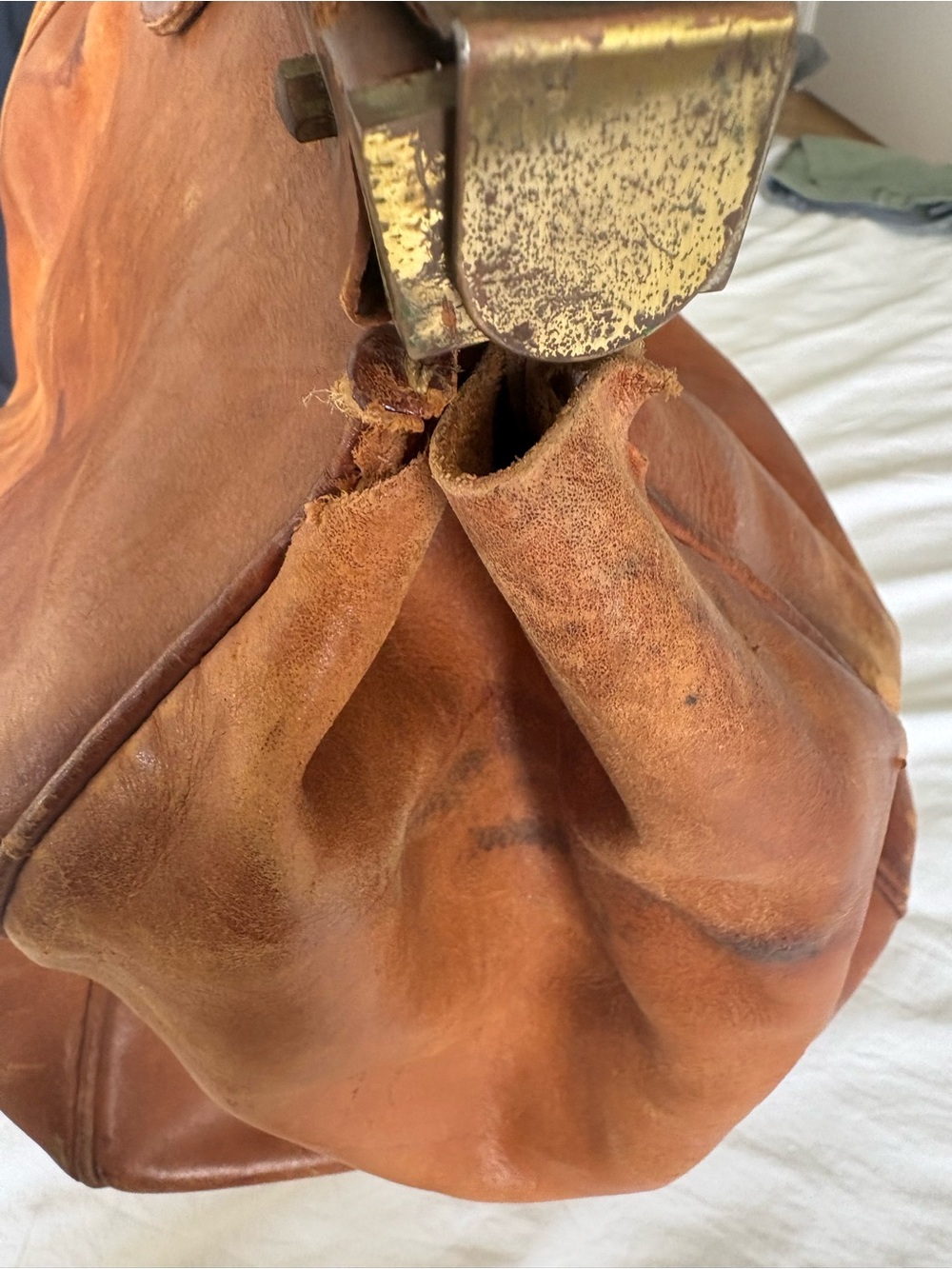 Vintage 1930s/40s Leather Gladstone Doctor Bag Prop Restoration 13x11x10.5 As Is - Picture 6 of 16